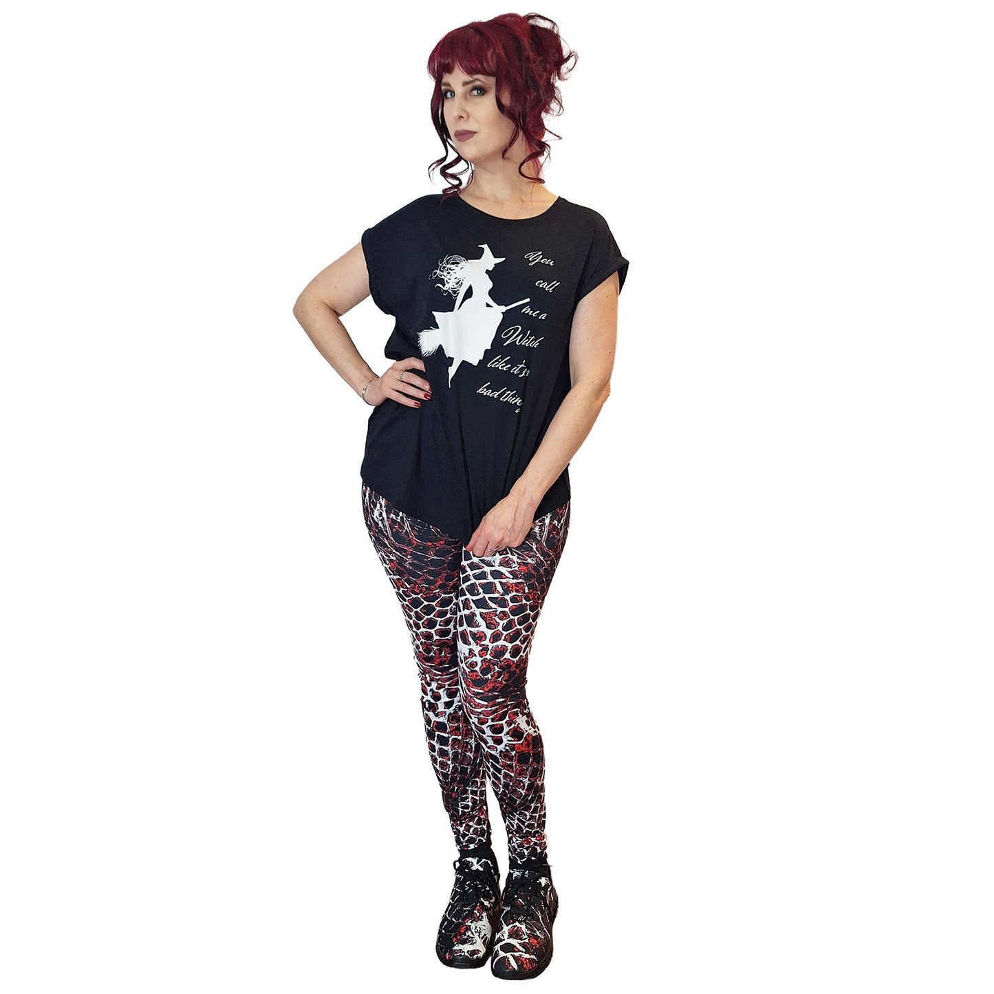 Call Me a Witch Women's Extended Shoulder T-Shirt Plus Sizes