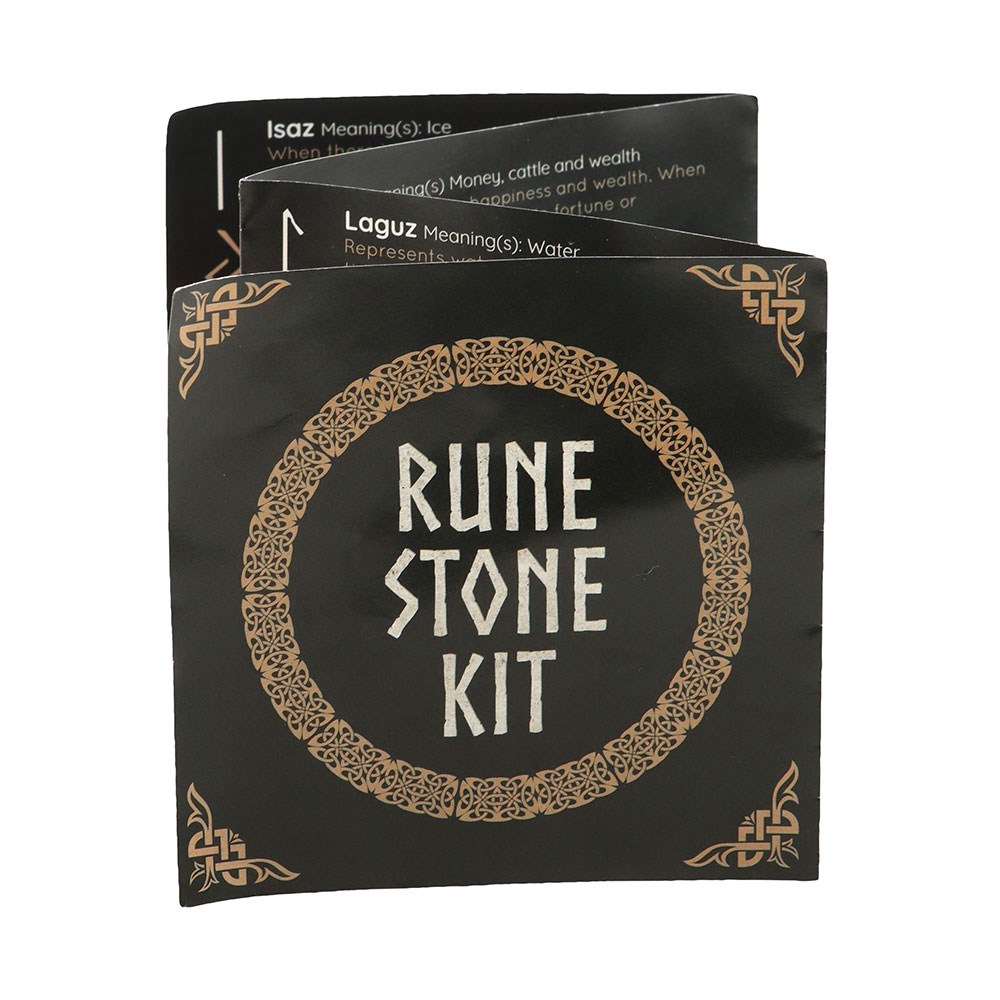 Gothic Gifts 25 Black Onyx Viking Rune Stones in a Set