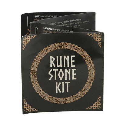 Gothic Gifts 25 Black Onyx Viking Rune Stones in a Set