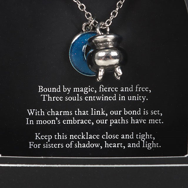 Gothic Gifts Set of 3 Cauldron Charm Necklaces by the Coven Sisters