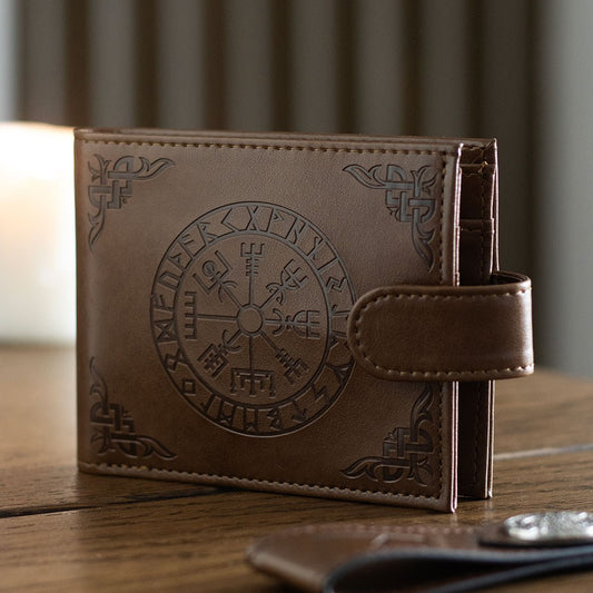 Gothic Gifts Viking Compass Wallet Made of Faux Leather