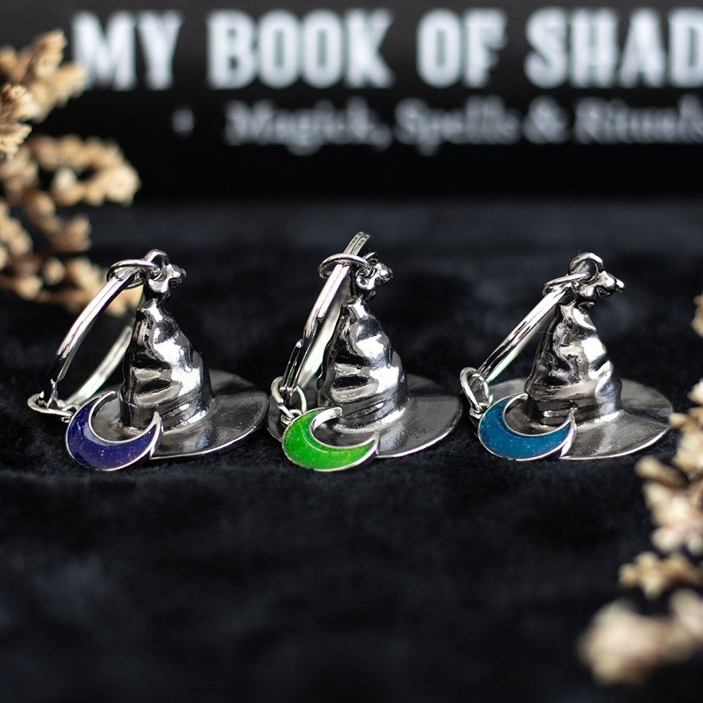Gothic Gifts Three Coven Sisters Witch Hat Keyrings in One Set