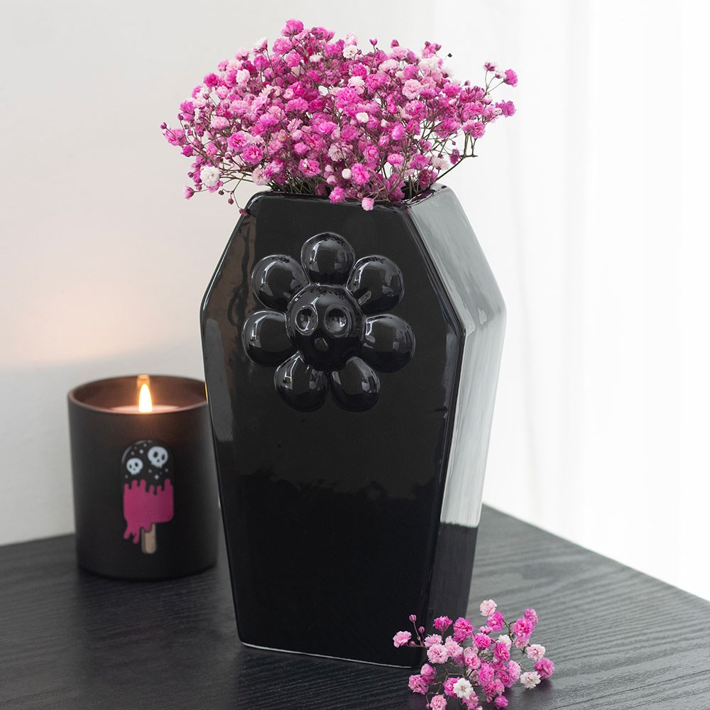Gothic Gifts Black Coffin Flower Vase