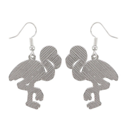 Gothic Gifts – Flamin-goth Skeletal Flamingo Dangle Earrings