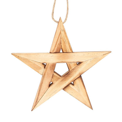 Gothic Gifts Hanging Wooden Pentagram Decoration - Kate's Clothing