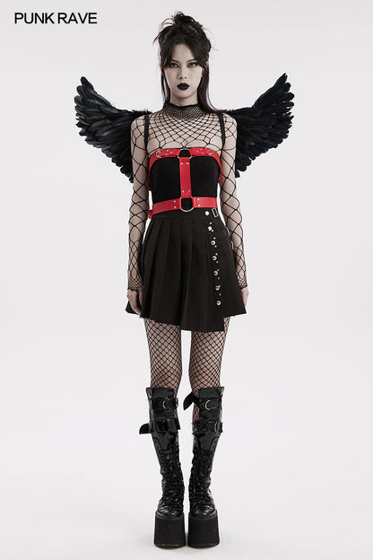Punk Rave Henrietta Winged Harness - Red - Kate's Clothing