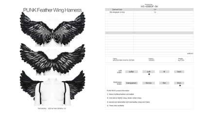 Punk Rave Henrietta Winged Harness - Black - Kate's Clothing