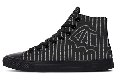 ANTIBrand – Big Bat Haus Pinstripe High Tops – Black