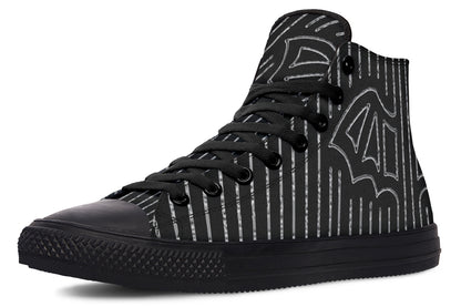ANTIBrand – Big Bat Haus Pinstripe High Tops – Black