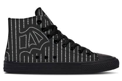 ANTIBrand – Big Bat Haus Pinstripe High Tops – Black