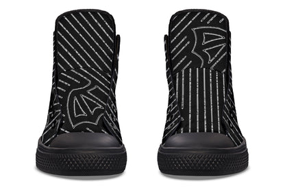 ANTIBrand – Big Bat Haus Pinstripe High Tops – Black