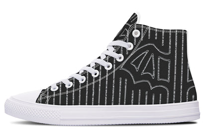 ANTIBrand – Big Bat Haus Pinstripe High Tops – Black