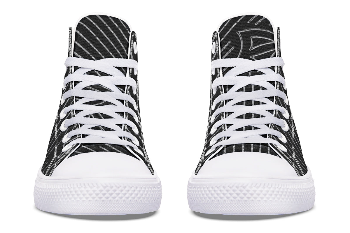 ANTIBrand – Big Bat Haus Pinstripe High Tops – Black