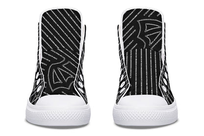 ANTIBrand – Big Bat Haus Pinstripe High Tops – Black