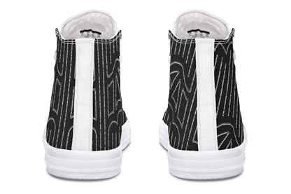 ANTIBrand – Big Bat Haus Pinstripe High Tops – Black