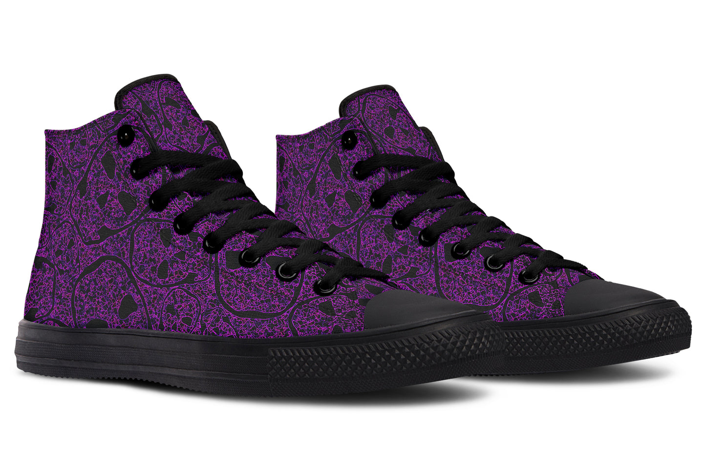 ANTIBrand – Digital Immortality High Tops – Purple Skull Pattern