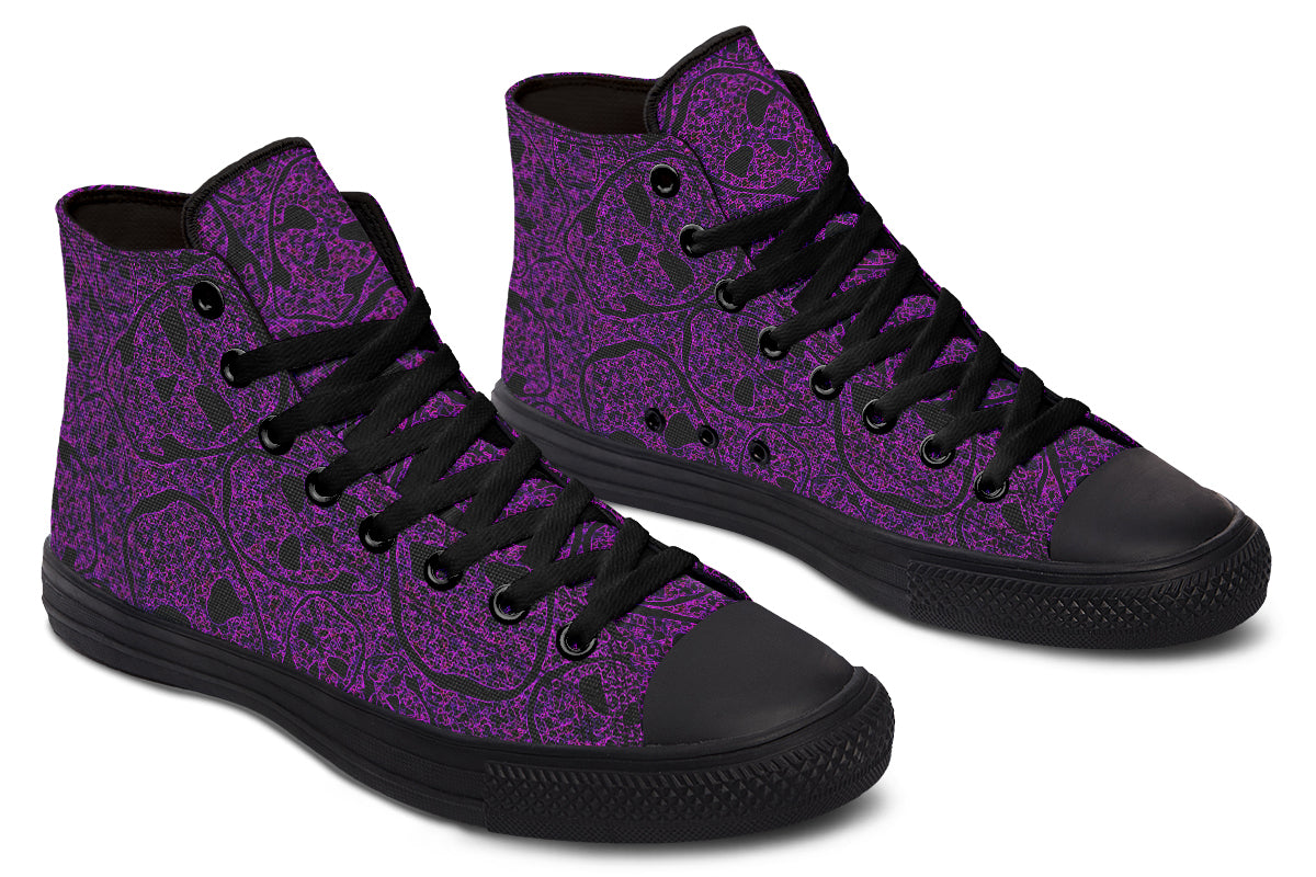 ANTIBrand – Digital Immortality High Tops – Purple Skull Pattern