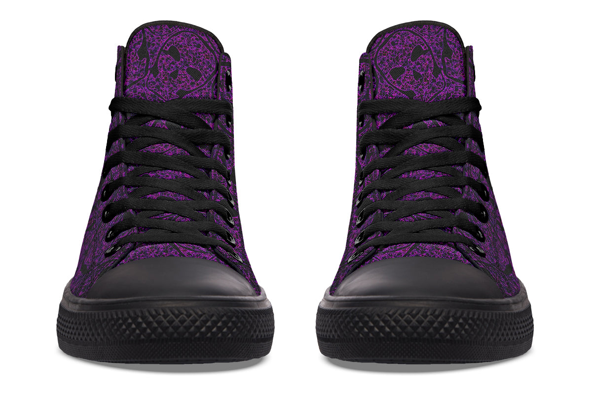 ANTIBrand – Digital Immortality High Tops – Purple Skull Pattern