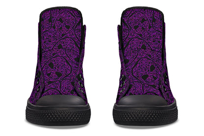 ANTIBrand – Digital Immortality High Tops – Purple Skull Pattern