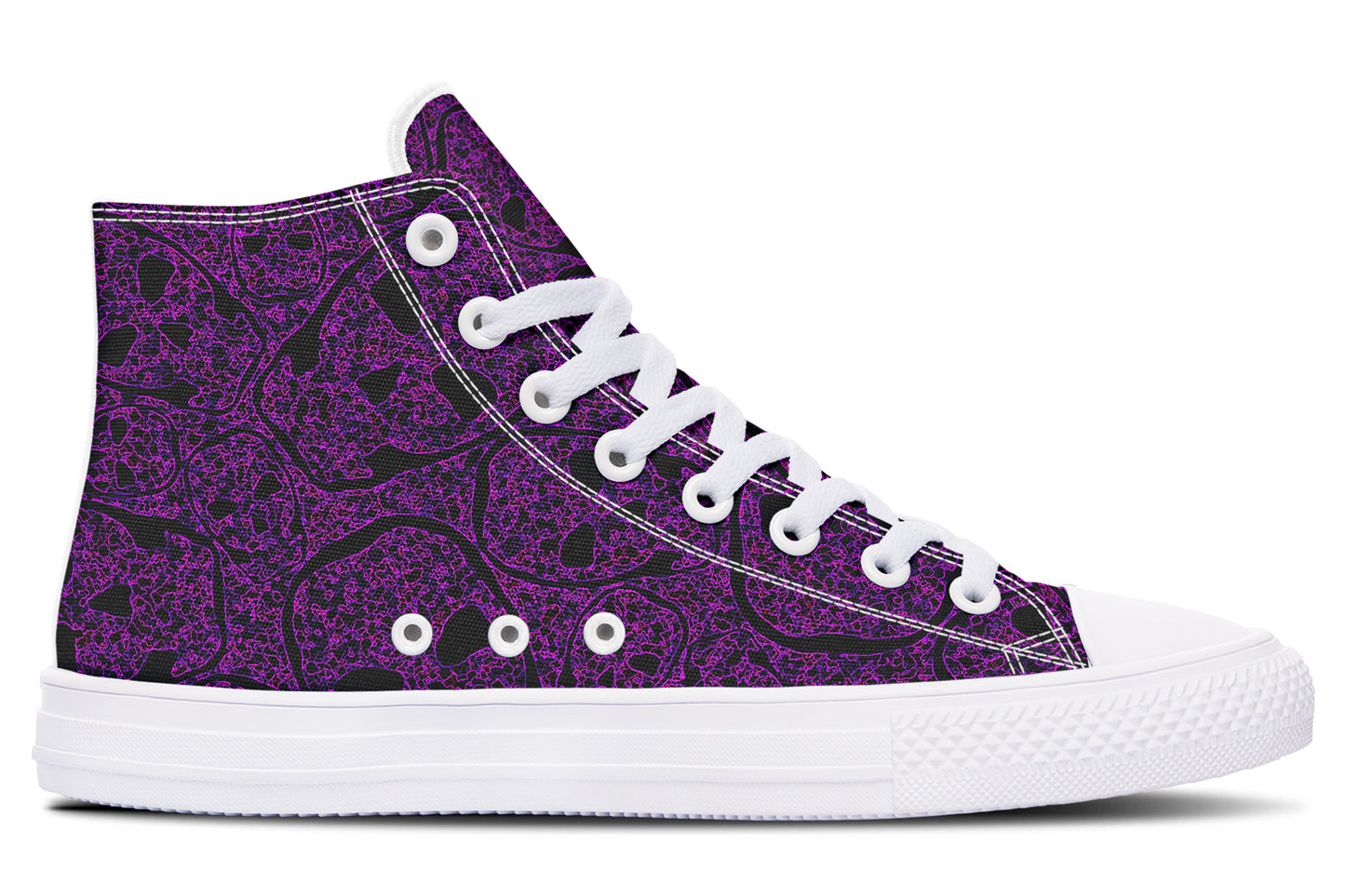 ANTIBrand – Digital Immortality High Tops – Purple Skull Pattern