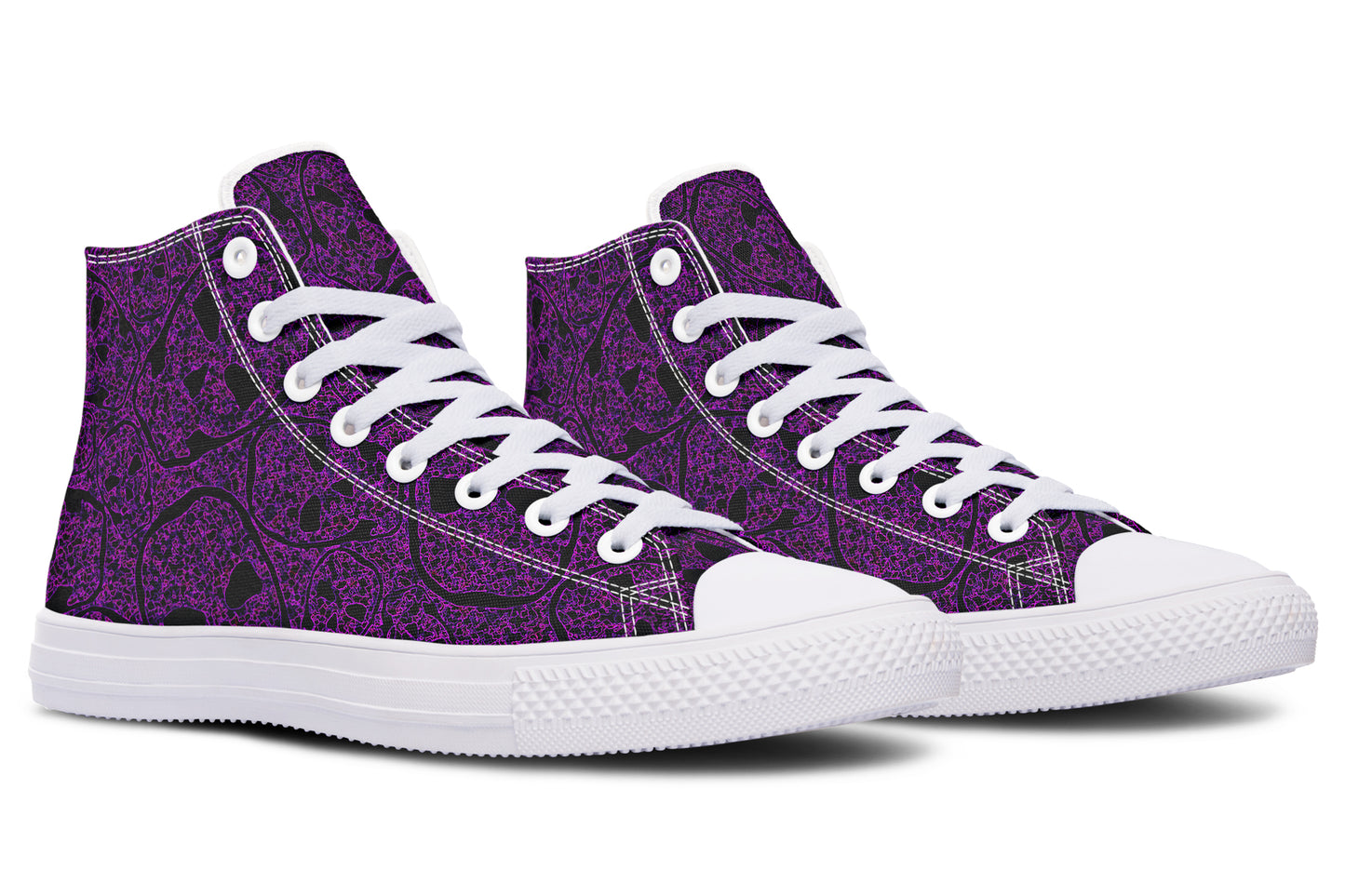 ANTIBrand – Digital Immortality High Tops – Purple Skull Pattern