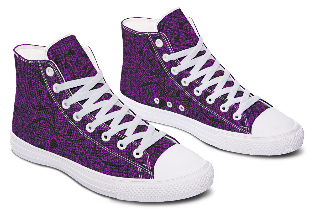 ANTIBrand – Digital Immortality High Tops – Purple Skull Pattern