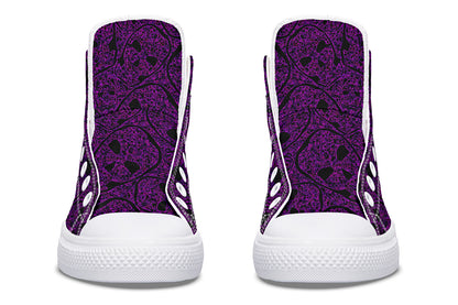 ANTIBrand – Digital Immortality High Tops – Purple Skull Pattern