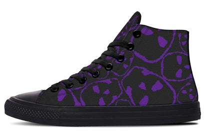 ANTIBrand – The Tumbling Purple Skulls High Tops – Black