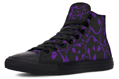 ANTIBrand – The Tumbling Purple Skulls High Tops – Black