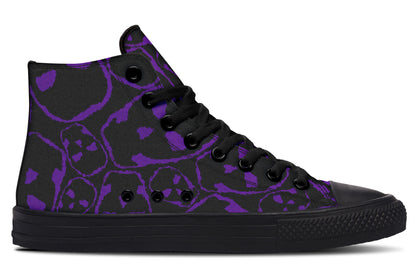 ANTIBrand – The Tumbling Purple Skulls High Tops – Black