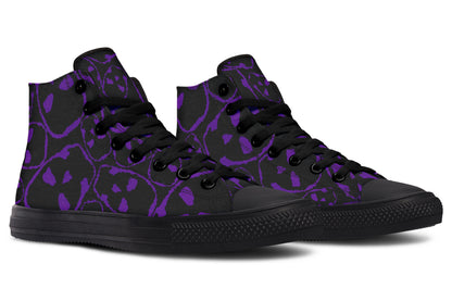 ANTIBrand – The Tumbling Purple Skulls High Tops – Black