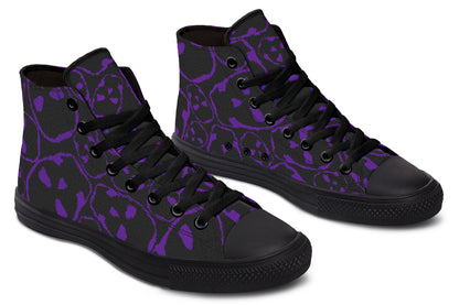 ANTIBrand – The Tumbling Purple Skulls High Tops – Black