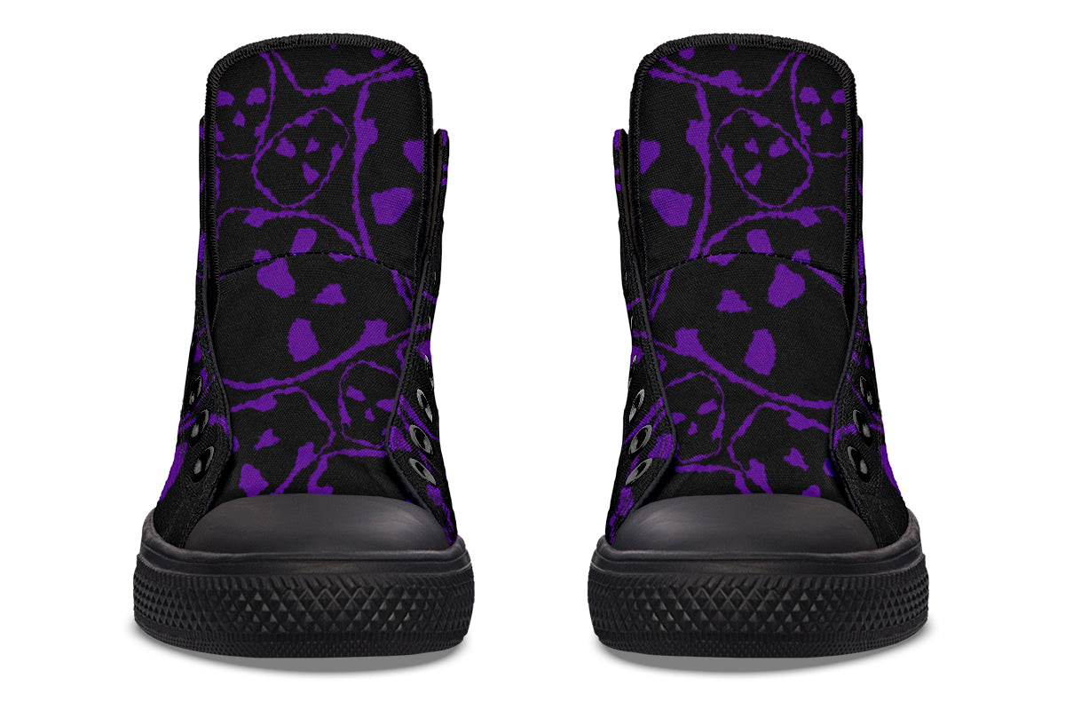 ANTIBrand – The Tumbling Purple Skulls High Tops – Black