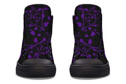 ANTIBrand – The Tumbling Purple Skulls High Tops – Black