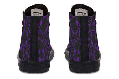 ANTIBrand – The Tumbling Purple Skulls High Tops – Black