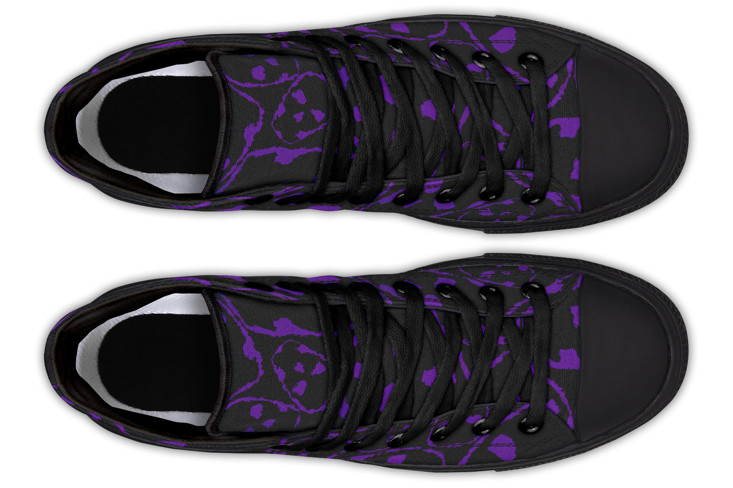 ANTIBrand – The Tumbling Purple Skulls High Tops – Black