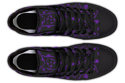 ANTIBrand – The Tumbling Purple Skulls High Tops – Black