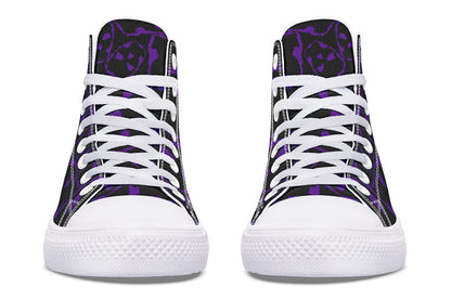 ANTIBrand – The Tumbling Purple Skulls High Tops – Black