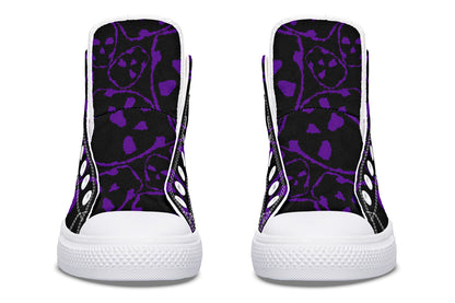 ANTIBrand – The Tumbling Purple Skulls High Tops – Black