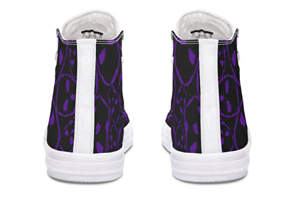 ANTIBrand – The Tumbling Purple Skulls High Tops – Black