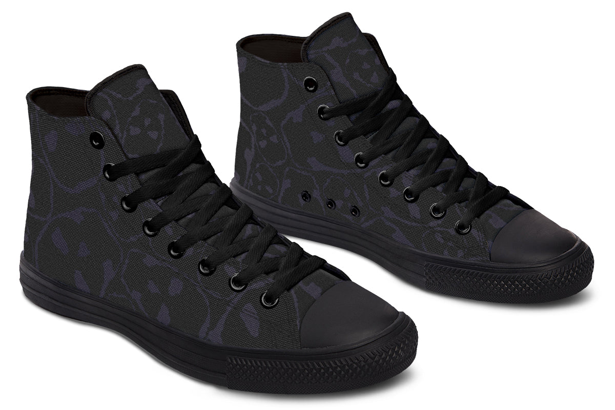 ANTIBrand – The Tumbling Skulls of Darkness High Tops – Black