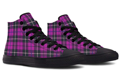 Pink Tartan Canvas High Top Trainers | ANTIBrand