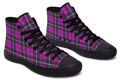 Pink Tartan Canvas High Top Trainers | ANTIBrand