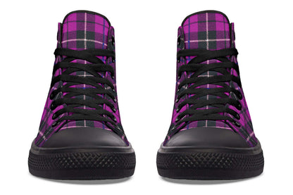 Pink Tartan Canvas High Top Trainers | ANTIBrand