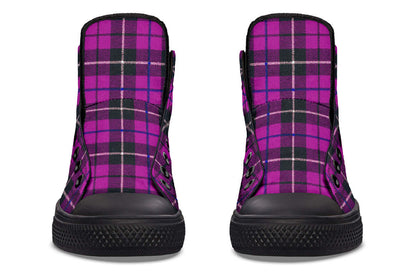 Pink Tartan Canvas High Top Trainers | ANTIBrand