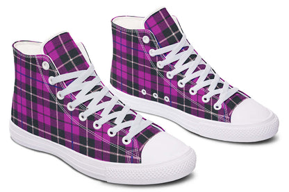 Pink Tartan Canvas High Top Trainers | ANTIBrand