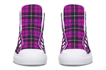 Pink Tartan Canvas High Top Trainers | ANTIBrand