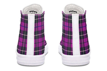 Pink Tartan Canvas High Top Trainers | ANTIBrand