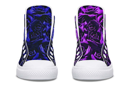Purple & Indigo Roses Canvas High Top Trainers | ANTIBrand