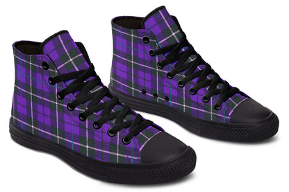 Purple Tartan Canvas High Top Trainers | ANTIBrand